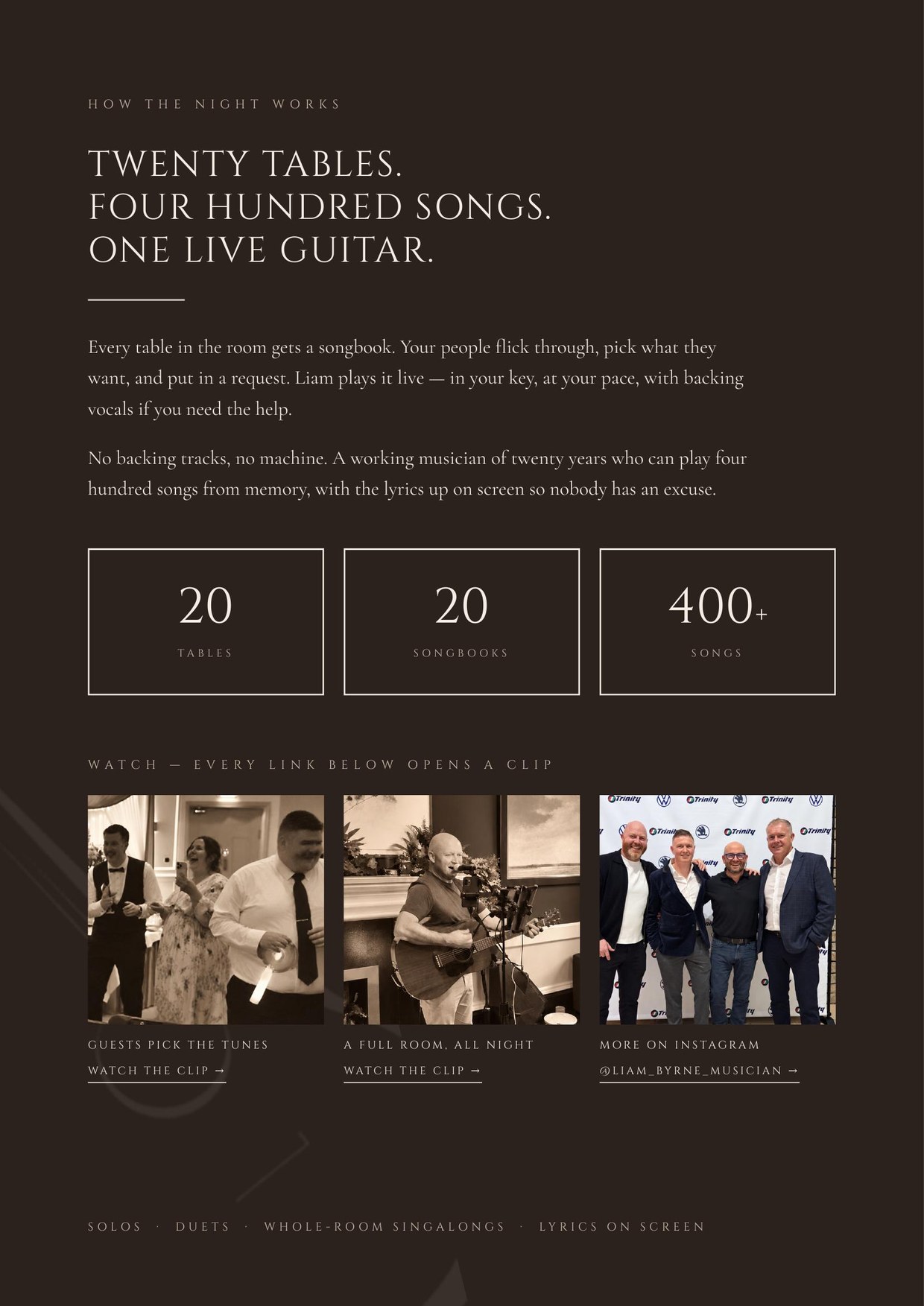 Acoustic Karaoke brochure page 3