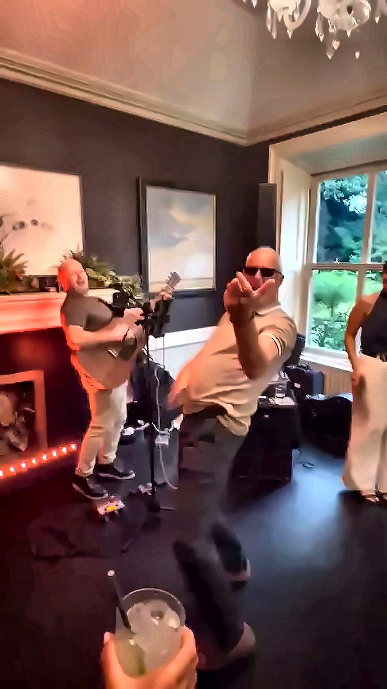 A guest singing to the crowd